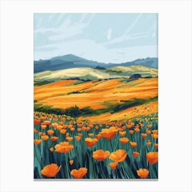 Poppies In The Field 20 Canvas Print