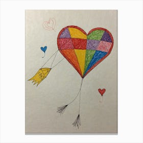 Heart Kite 3 Canvas Print
