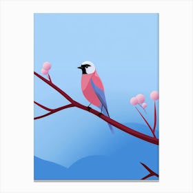 Minimalist Eastern Bluebird 4 Illustration Canvas Print