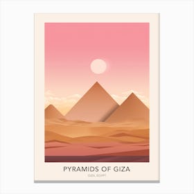 Pyramids Of Giza Egypt Travel Poster Canvas Print