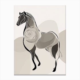 Horse Line Art Abstract 7 Canvas Print