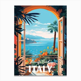 Italy Amalfi Coast Window Travel Poster 1 Canvas Print