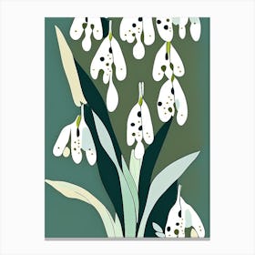 Lily Of The Valley Wildflower Modern Muted Colours 2 Canvas Print