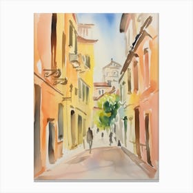 Padua, Italy Watercolour Streets 2 Canvas Print