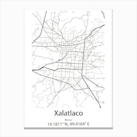 Xalatlaco,Mexico Minimalist Map Lienzo