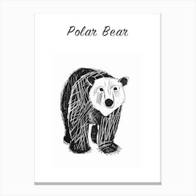 B&W Polar Bear Poster Canvas Print