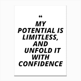 My Potential Is Limitless, And I Unfold It With Confidence moon tarot card Canvas Print