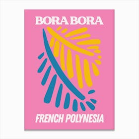 Bora Bora Tropical Abstract Pink Canvas Print