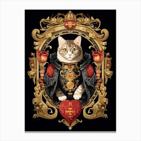 Royal Cat On Throne 4 Canvas Print