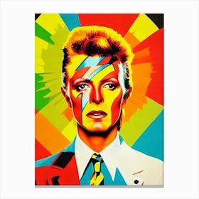 David Bowie Colourful Pop Art Canvas Print