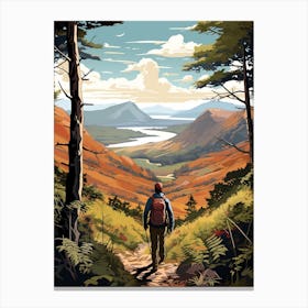 The West Highland Way Scotland 3 Vintage Travel Illustration Canvas Print