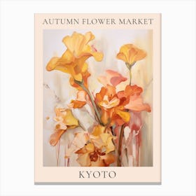Autumn Flower Market Poster Kyoto Canvas Print