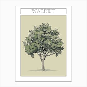 Walnut Tree Minimalistic Drawing 2 Poster Canvas Print