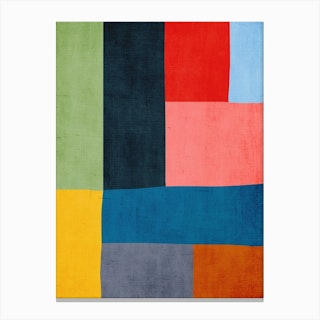 Colorful Mid Century Patchwork A Canvas Print