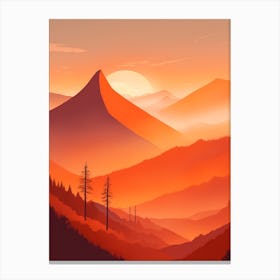 Misty Mountains Vertical Composition In Orange Tone 274 Canvas Print