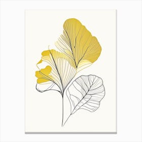 Ginkgo Spices And Herbs Minimal Line Drawing 2 Canvas Print