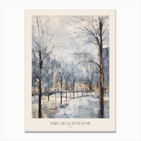 Winter City Park Poster Parc De La Tete D Or Lyon France 2 Canvas Print