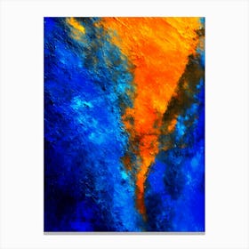 Abstract - Blue And Orange Abstract Painting Canvas Print