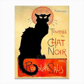 Cat Noir, Vintage Poster For A Play Canvas Print