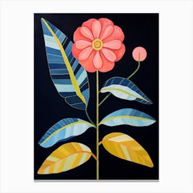 Zinnia 4 Hilma Af Klint Inspired Flower Illustration Canvas Print