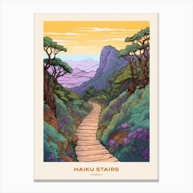 Haiku Stairs Hawaii 1 Hike Poster Canvas Print