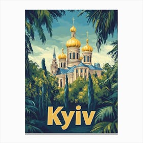 Aihrgdesign A Vintage Travel Poster Of Kyiv 4 Canvas Print