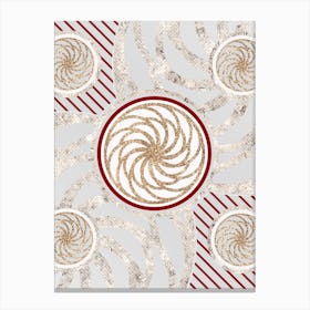 Geometric Glyph Abstract in Festive Gold Silver and Red n.0076 Canvas Print