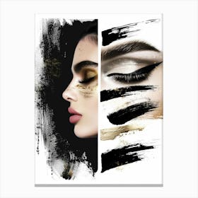 Black And Gold Makeup 1 Canvas Print