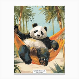 Giant Panda Napping In A Hammock Poster 1 Canvas Print