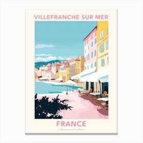 Villefranche Sur Mer, France, Flat Pastels Tones Illustration 2 Poster Canvas Print