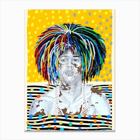 Afrohair - vitiligo - colors - man - photo montage Canvas Print