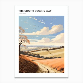 The South Downs Way England 3 Hiking Trail Landscape Poster Canvas Print