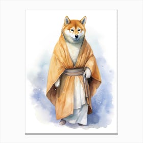 Shiba Inu Dog As A Jedi 4 Canvas Print