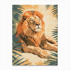 Barbary Lion Acrylic Painting 3 Canvas Print