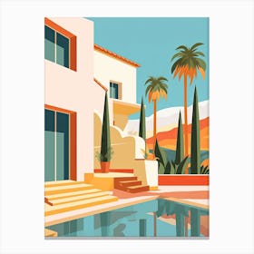 Costa Del Sol, Spain, Graphic Illustration 3 Canvas Print