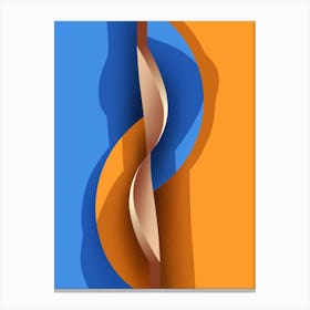 Blue And orange Spiral 1 Canvas Print