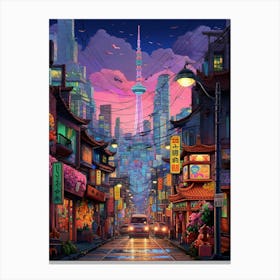 Seoul Pixel Art 1 Canvas Print