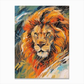 Transvaal Lion Family Bonding Fauvist Painting 2 Canvas Print