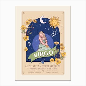Zodiac Sign Virgo Canvas Print
