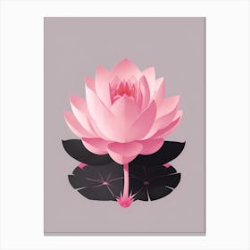 A Pink Lotus In Minimalist Style Vertical Composition 33 Canvas Print