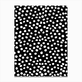 Black And White Animal Print Dots Canvas Print