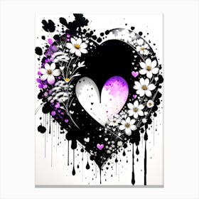 Heart With Flowers 3 Canvas Print