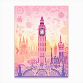 London In Risograph Style 1 Canvas Print