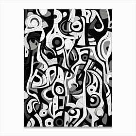 Complexity Abstract Black And White 2 Canvas Print
