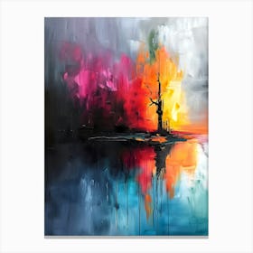 Abstract Tree Painting Canvas Print