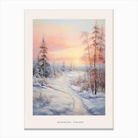 Dreamy Winter Painting Poster Rovaniemi Finland 4 Canvas Print
