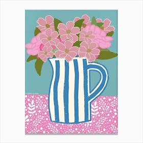 Pink Striped Jug Canvas Print