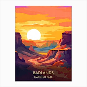 Badlands National Park Travel Poster Illustration Style 3 Canvas Print