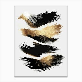 Gold Brush Strokes Canvas Art Canvas Print