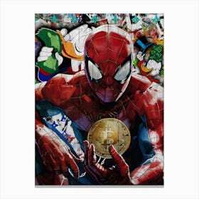 SpiderMan Bitcoin Canvas Print